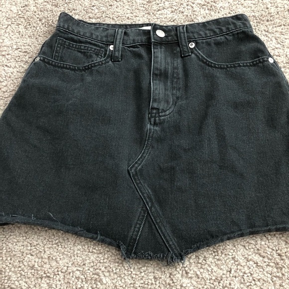 Madewell Black Denim Skirt Womens 26 - Picture 2 of 9